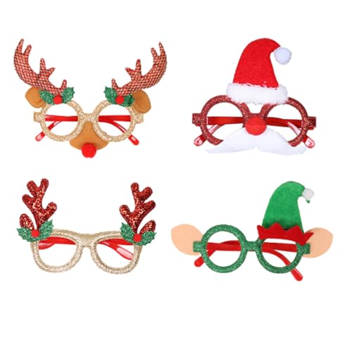 VERDANVERSE 4 Stück Teiliges Weihnachtsbrillen mit und Santa Motiv Leichte Partybrillen aus Sicherem Material Festliche Dekoration für Erwachsene und Bunte Xmas Accessoires für VERDANVERSE 4 Stück Teiliges Weihnachtsbrillen mit und Santa Motiv Leichte Partybrillen aus Sicherem Material Festliche Dekoration für Erwachsene und Bunte Xmas Accessoires für von VERDANVERSE