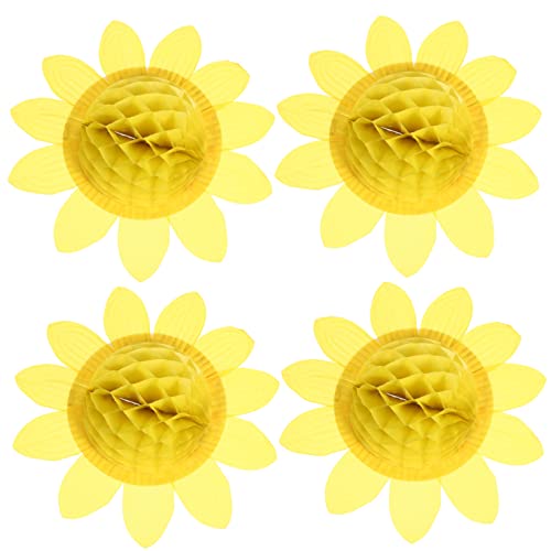 VERDANVERSE 4stücke Teiliges Sonnenblumen Papierfächer Für Hawaii Party Dekoration Farbenfrohe Und Langlebige Accessoires Für Hochzeiten Sommerfeste Und Veranstaltungen Im Freien von VERDANVERSE