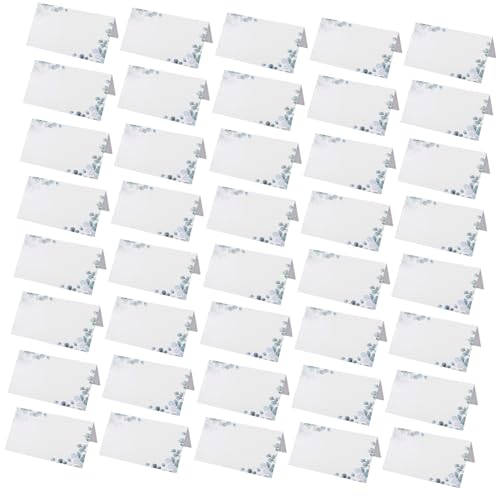 VERDANVERSE 50 Stück Sitzplatzkarte Tischkarten Sitzkarten Platzkarten mit Hochzeitsnamen geburtstagskarten klappkarte Grünkarten Platzkarten für Hochzeiten zum gedeckten Tisch Papier Weiß von VERDANVERSE