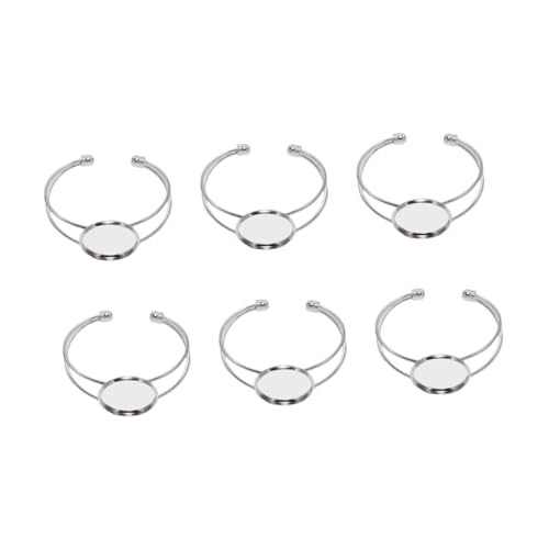 VERDANVERSE 6 Stück Einstellbare Y Form Armband Basis Teiliges Silberfarbene Kupfer Lünette für DIY Schmuckherstellung Glasanhänger Anhänger Pendant von VERDANVERSE