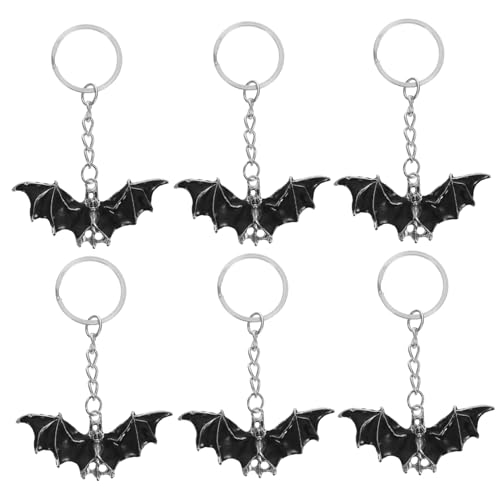 VERDANVERSE 6 Stück Halloween Schlüsselanhänger Fledermaus Leichte Partyanhänger Dekorative Bat Keychain Ornamente für Taschen Schlüssel Geschenke Kreative Halloween Deko von VERDANVERSE