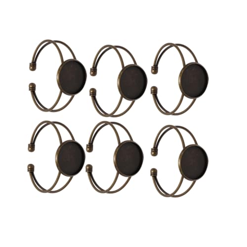 VERDANVERSE 6 Stück Teiliges Runde Kupfer Y Form Verstellbare Armband Basen für DIY Schmuckherstellung Langlebige Bronzelegierung für Glasketten und Ovale Anhänger von VERDANVERSE