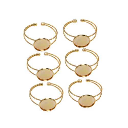 VERDANVERSE 6 Stück Teiliges Y Förmiges Armband Tablett aus Kupfer Verstellbare DIY Armreif Lünette für Schmuckherstellung Langlebiges Metall in Gold Geeignet für Anhänger von VERDANVERSE