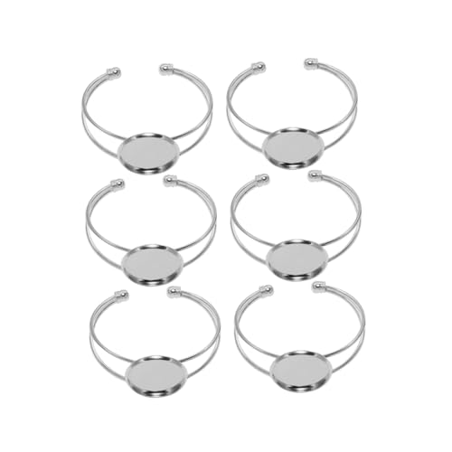 VERDANVERSE 6 Stück Teiliges Y Förmiges Kupfer Armband Rohlinge in Silber für DIY Schmuckherstellung Verstellbare Armreif Basis für Anhänger Langlebig und Rostfrei zum Armband Selber Machen von VERDANVERSE
