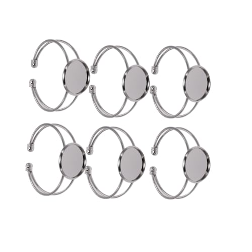 VERDANVERSE 6 Stück Teiliges Y Förmiges Kupfer Armband Rundplatte Verstellbar DIY Schmuckherstellung Langlebig Rostfrei für Anhänger und Bastelarbeiten von VERDANVERSE
