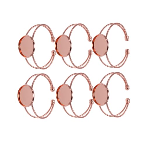 VERDANVERSE 6 Stück Y Förmige Armbandbasis aus Kupfer in Roségold Langlebige DIY Schmuckrohlinge für Glasanhänger und Ketten Verstellbare Armreif Fassung für Schmuckherstellung von VERDANVERSE