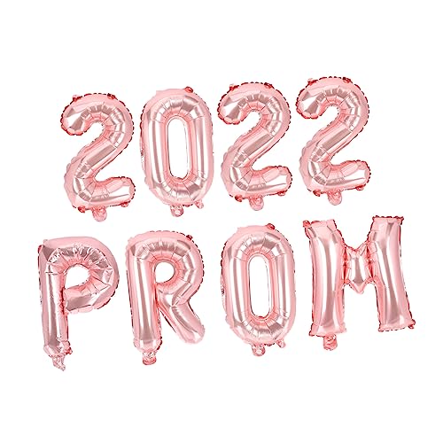 VERDANVERSE 8 Stück Teiliges Ballon Set mit Zahlen und Buchstaben Roségoldene Folienballons für Abschlussfeier Dekoration Langlebig Kreative Graduation Party Requisiten für Prom von VERDANVERSE
