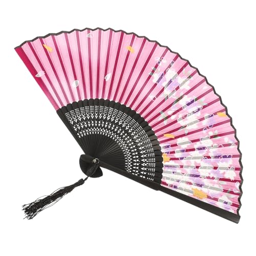 VERDANVERSE Faltbarer Handfächer mit Quaste Vintage Chinesischer Fächer für Tanz und Dekoration als Requisite für Partys und Hochzeiten Accessoire aus und Seide von VERDANVERSE