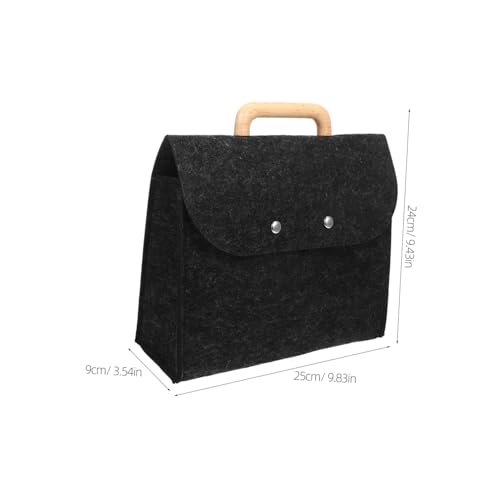 VERDANVERSE Filz Handtasche mit Holzgriff Business Tasche für Damen Praktische Filz Aufbewahrungstasche Eleganter Büro Organizer für Dokumente und Akten Leichte Tragetasche für Meetings und von VERDANVERSE