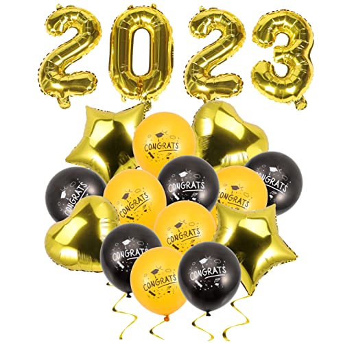 VERDANVERSE Graduations Balloons Goldene und Schwarze Folienballons mit Stern und Herzmotiven Leichte Partydekoration für Klassenzimmer und Abschlussfeier Fotohintergrund für Innen und Außen VERDANVERSE Graduations Balloons Goldene und Schwarze Folienballons mit Stern und Herzmotiven Leichte Partydekoration für Klassenzimmer und Abschlussfeier Fotohintergrund für Innen und Außen von VERDANVERSE