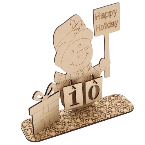 VERDANVERSE Holz Adventskalender zum Befüllen DIY Xmas Countdown Kalender Desktop Ornament Kreatives Weihnachtsdekor für Schreibtisch Regal Praktische Datumsanzeige Liebevoll Verarbeitet von VERDANVERSE