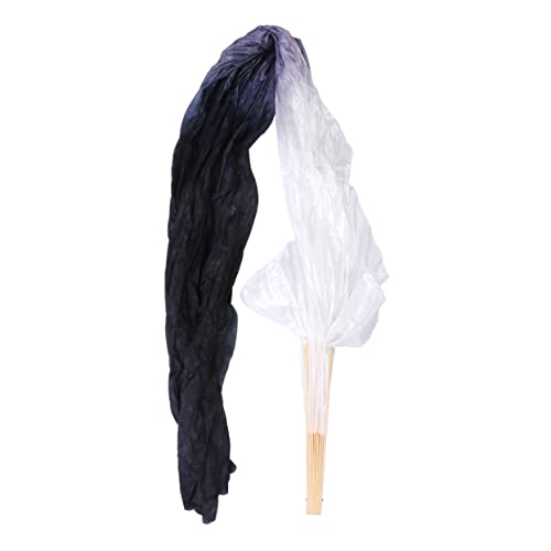 VERDANVERSE Länglicher Bauchtanz Fächer mit Seide und Farbverlauf Weiß und Schwarz Flexibles Design für Damen und Tanzaufführungen VERDANVERSE Länglicher Bauchtanz Fächer mit Seide und Farbverlauf Weiß und Schwarz Flexibles Design für Damen und Tanzaufführungen von VERDANVERSE