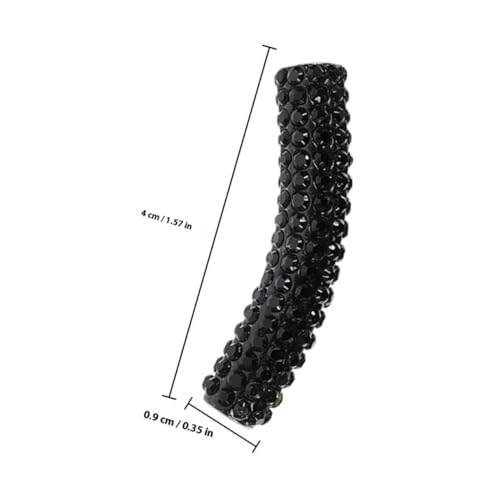 VERDANVERSE Schwarze Nudel Metallperlen mit Strass Gebogene Lange Röhrchen mit Großem Loch Stabile Spacer Perlen für Schmuckherstellung und Schuhband Dekoration Innendurchmesser von VERDANVERSE