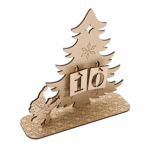 VERDANVERSE Weihnachtlicher Holz Adventskalender DIY Countdown Kalender mit Zahlen Stabilem Holz für Tischdeko und Festliche Weihnachtsstimmung Zuhause und Büro von VERDANVERSE