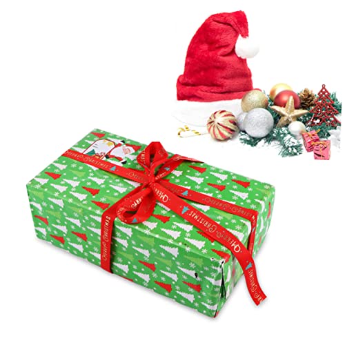 VERDANVERSE Weihnachtliches Geschenkband Rot Polyester Schleifenband Rolle mit Goldenen Buchstaben für Verpackung Basteln Dekoration Festtagsfeier von VERDANVERSE