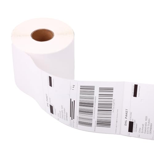 Thermodrucker Etiketten 100x150mm (4x6), 500 Etiketten pro Rolle, Selbstklebende Versandetiketten für Etikettendrucker, Perforiert, BPA-frei, Kompatibel mit DHL, DPD, UPS, GLS, Amazon (1 Rolle) von VERDONE