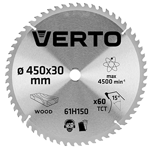 VERTO Sägeblatt, Widia, 450 x 30 mm, 60 Zähne, Blattdicke 2,5 mm, Zahndicke 3,5 mm, Kürzungen: 30 x 16 mm, 30 x 20 mm, 30 x 25,4 mm, Hartmetallbestückte YG8A-Zähne, von Holz und Holzwerkstoffen VERTO Sägeblatt, Widia, 450 x 30 mm, 60 Zähne, Blattdicke 2,5 mm, Zahndicke 3,5 mm, Kürzungen: 30 x 16 mm, 30 x 20 mm, 30 x 25,4 mm, Hartmetallbestückte YG8A-Zähne, von Holz und Holzwerkstoffen von VERTO