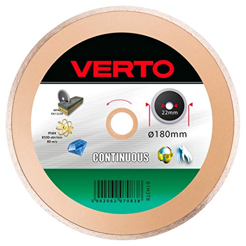 VERTO Voll-Diamantscheibe 180 x 22,2 mm, Segment (H x W) 6,0 x 2,0 mm Verto 61H3T8 von VERTO