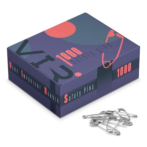 VERY IMPORTANT RUNNER - Box mit 1.000 Sicherheitsnadeln für Startnummern 26mm nickelfrei. Mittlere Größe, ideal für Veranstalter von Lauf- und Ultra-Trail-Rennen. Für Sport-Events. (1000) von VERY IMPORTANT RUNNER