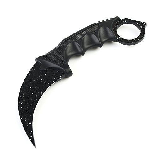 Counter Karambit Skin Knife CS GO Streik Greifer Messe Jagdmesser taktisches Überlebens Camping Werkzeug Karambi cs Camping Messer (schwarz) von VERY100