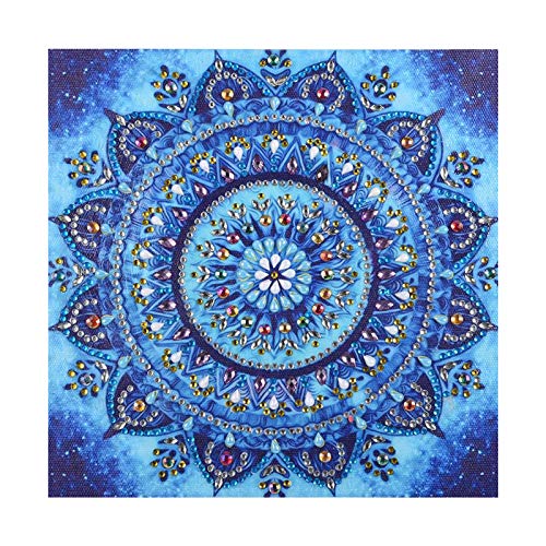 VETPW 5D DIY Diamant Malerei Set, Malen nach Zahlen, Mandala Blume DIY Speziell Geformte Diamond Art Painting Strass Stickerei Kreuzstich Kunst Handwerk Diamant für Home Wall Wanddekoration (25x25CM) von VETPW