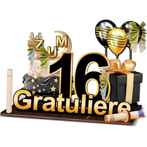 VEVOQIM 16 Geburtstag Geschenk Junge Mädchen, 16 Geldgeschenke Geburtstag Deko Geschenke 16 Geburtstag, Doppelseitiger Farbdruck Holz Geschenke zum 16 Geburtstag Party Jubiläu VEVOQIM 16 Geburtstag Geschenk Junge Mädchen, 16 Geldgeschenke Geburtstag Deko Geschenke 16 Geburtstag, Doppelseitiger Farbdruck Holz Geschenke zum 16 Geburtstag Party Jubiläu von VEVOQIM