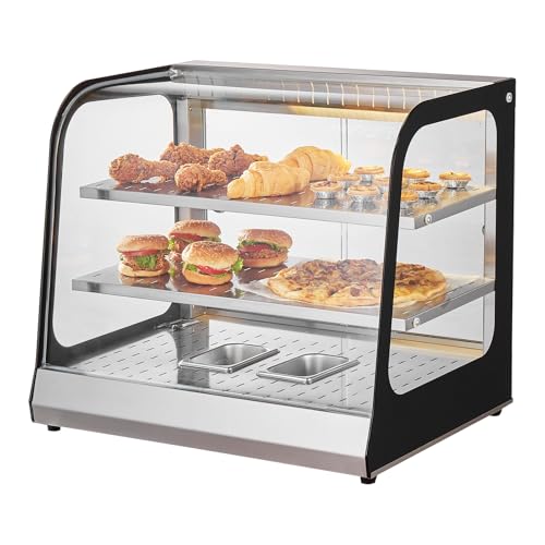VEVOR 2-stufiger kommerzieller Speisenwärmer, 850 W Speisenwärmer mit gehärtetem Glas und Dampfheizung, Temperaturregelung von 30 °C bis 85 °C, 111 L Fassungsvermögen für Hamburger, Pizza, Brot VEVOR 2-stufiger kommerzieller Speisenwärmer, 850 W Speisenwärmer mit gehärtetem Glas und Dampfheizung, Temperaturregelung von 30 °C bis 85 °C, 111 L Fassungsvermögen für Hamburger, Pizza, Brot von VEVOR