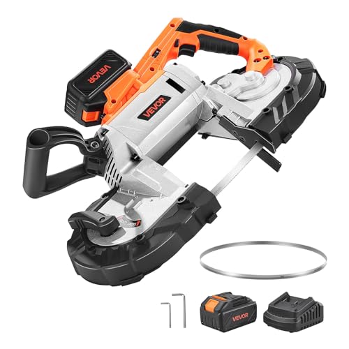 VEVOR 20 V Akku Bandsäge, 127x115mm Schnitttiefe, Metallbandsäge mit bürstenlosem Motor, 4000-mAh-Akku und Ladegerät, 0–120 m/min variable Drehzahl, zum Schneiden von Metall, Holz VEVOR 20 V Akku Bandsäge, 127x115mm Schnitttiefe, Metallbandsäge mit bürstenlosem Motor, 4000-mAh-Akku und Ladegerät, 0–120 m/min variable Drehzahl, zum Schneiden von Metall, Holz von VEVOR