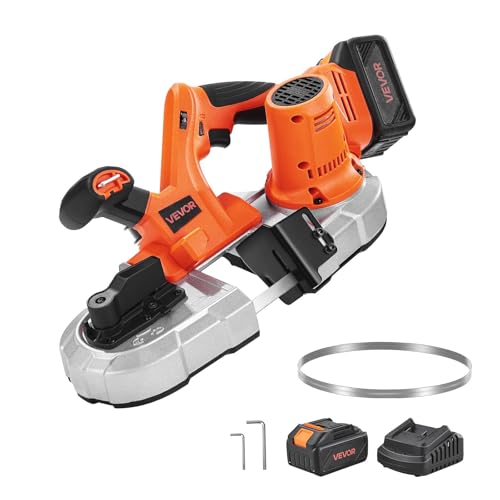 VEVOR 20 V Akku Bandsäge, 65x65 mm Schnitttiefe, Metallbandsäge mit bürstenlosem Motor, 4000-mAh Akku und Ladegerät, 0–192 m/min variable Drehzahl, ideal zum Schneiden von Metall, Holz VEVOR 20 V Akku Bandsäge, 65x65 mm Schnitttiefe, Metallbandsäge mit bürstenlosem Motor, 4000-mAh Akku und Ladegerät, 0–192 m/min variable Drehzahl, ideal zum Schneiden von Metall, Holz von VEVOR