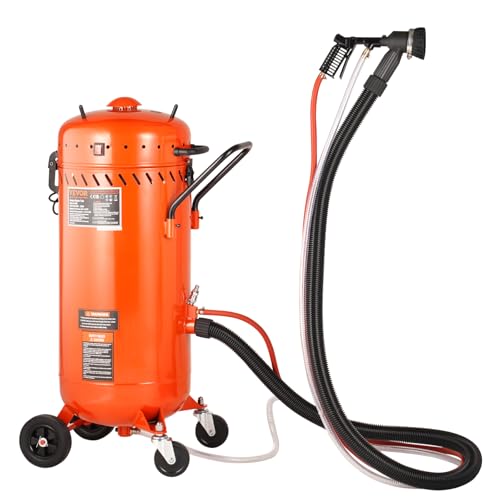 VEVOR 28 Gallonen Vakuum-Sandstrahler, staubfreier Sandstrahler mit eingebautem 1200 W Vakuumsystem zur Staubkontrolle und Strahlmittelrückführung, 60-110 PSI Hochleistungs-Strahlgerät von VEVOR