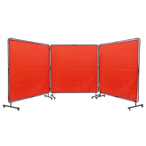 VEVOR 3-Panel-Schweißvorhang 1,8 x 1,8 m Schweißschutzvorhang aus Flammhemmendem Vinyl Schweißschutzwand mit 12 Schwenkrädern und einem 6-stufigen UV-Schutz Schweißerdecke Schweißschutz Rot VEVOR 3-Panel-Schweißvorhang 1,8 x 1,8 m Schweißschutzvorhang aus Flammhemmendem Vinyl Schweißschutzwand mit 12 Schwenkrädern und einem 6-stufigen UV-Schutz Schweißerdecke Schweißschutz Rot von VEVOR