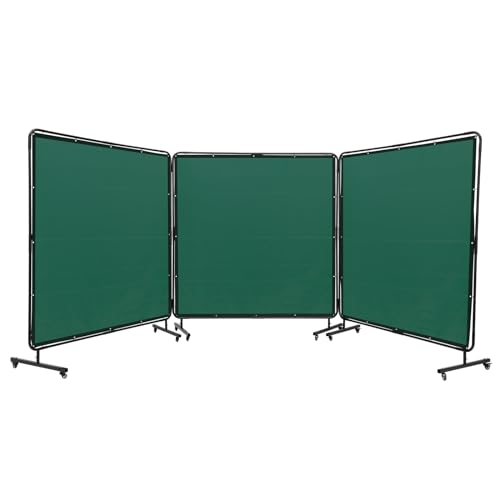 VEVOR 3-Panel-Schweißvorhang 1,8 x 1,8m Schweißschutzvorhang aus Flammhemmendem Vinyl Schweißschutzwand mit 6 Schwenkrädern und einem 6-stufigen UV-Schutz Schweißerdecke Schweißschutz Grün VEVOR 3-Panel-Schweißvorhang 1,8 x 1,8m Schweißschutzvorhang aus Flammhemmendem Vinyl Schweißschutzwand mit 6 Schwenkrädern und einem 6-stufigen UV-Schutz Schweißerdecke Schweißschutz Grün von VEVOR
