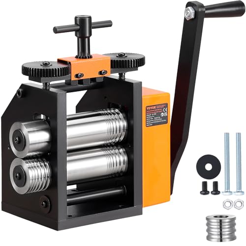 VEVOR 3 in 1 Handwalzwerk Maschine 75 mm Kombinationswalzwerk, Manueller Walzwerk Schmuckwalzwerk Einstellbare Dicke von 0,03 bis 6,5 mm, Handwalzwerk Maschine für Platin/K-Gold/Messing VEVOR 3 in 1 Handwalzwerk Maschine 75 mm Kombinationswalzwerk, Manueller Walzwerk Schmuckwalzwerk Einstellbare Dicke von 0,03 bis 6,5 mm, Handwalzwerk Maschine für Platin/K-Gold/Messing von VEVOR