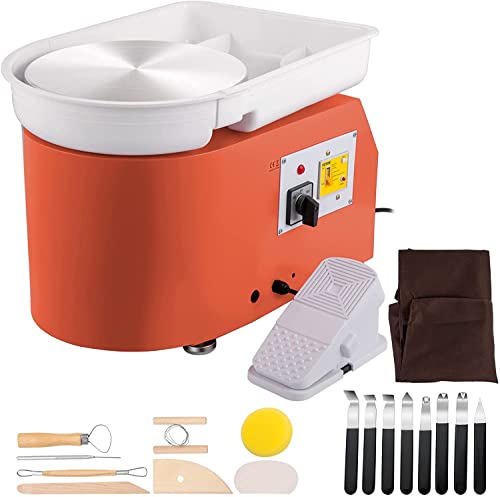 VEVOR 350 W 220 V Keramik Rad Maschine Töpferscheibe, Elektrische Drehscheibe 60 dB, Töpferscheibe Maschine, Max. 300 U/min, Plattenteller 28 cm, Aluminiumlegierung, DIY Töpferei, Orange, 13,3 kg VEVOR 350 W 220 V Keramik Rad Maschine Töpferscheibe, Elektrische Drehscheibe 60 dB, Töpferscheibe Maschine, Max. 300 U/min, Plattenteller 28 cm, Aluminiumlegierung, DIY Töpferei, Orange, 13,3 kg von VEVOR