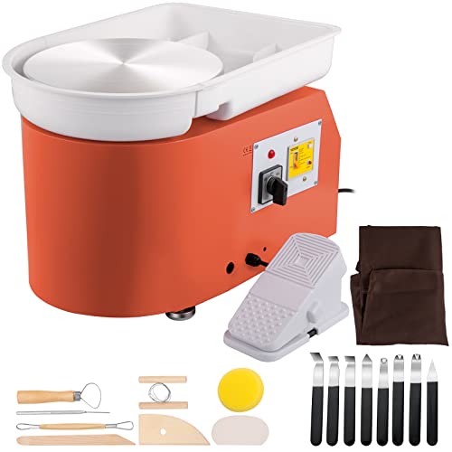 VEVOR 350 W 220 V Keramik Rad Maschine Töpferscheibe, Elektrische Drehscheibe 60 dB, Töpferscheibe Maschine, Max. 300 U/min, Plattenteller 28 cm, Aluminiumlegierung, DIY Töpferei, Orange, 13,3 kg VEVOR 350 W 220 V Keramik Rad Maschine Töpferscheibe, Elektrische Drehscheibe 60 dB, Töpferscheibe Maschine, Max. 300 U/min, Plattenteller 28 cm, Aluminiumlegierung, DIY Töpferei, Orange, 13,3 kg von VEVOR