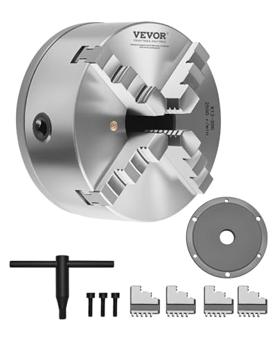 VEVOR 4-Backen-Drehfutter, φ200 mm, selbstzentrierendes Spannfutter mit 38,1-mm-8-Gewindeträgerplatte, 4-200 mm Spannbereich mit T-Schlüsselschrauben, HT300-Material, für Holz-Metall-Drehmaschinen VEVOR 4-Backen-Drehfutter, φ200 mm, selbstzentrierendes Spannfutter mit 38,1-mm-8-Gewindeträgerplatte, 4-200 mm Spannbereich mit T-Schlüsselschrauben, HT300-Material, für Holz-Metall-Drehmaschinen von VEVOR