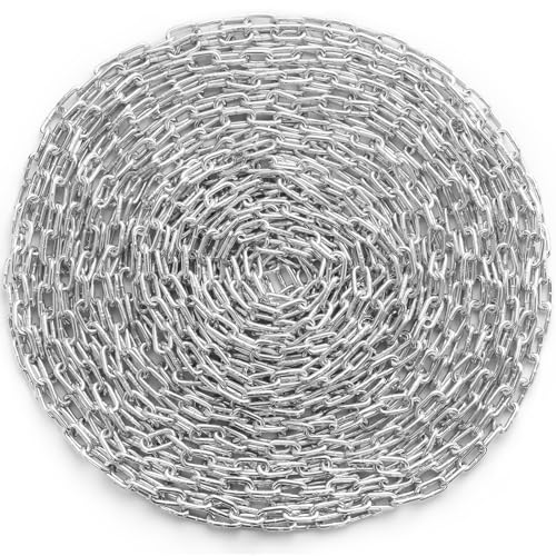 VEVOR Kettengehänge, 6 mm x 30,48 m, 700 kg Arbeitslast, verzinkte, Anschlagkette mit Zwei Schnellgliedern, Gliederkette aus Karbonstahl zum Schleppen, Aufhängen, Camping, Schleppen von Haustieren von VEVOR