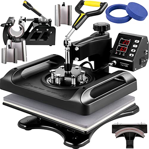 VEVOR 8 in 1 Transferpresse, 29x38 cm Hitzepresse, Heißpressmaschine, DIY T-Shirtpresse mit Digitaler LED-Temperatur- und Zeitkontrolle für Sublimation Becher T-Shirt Tellern, 45,2 x 38 x 45,7 cm VEVOR 8 in 1 Transferpresse, 29x38 cm Hitzepresse, Heißpressmaschine, DIY T-Shirtpresse mit Digitaler LED-Temperatur- und Zeitkontrolle für Sublimation Becher T-Shirt Tellern, 45,2 x 38 x 45,7 cm von VEVOR