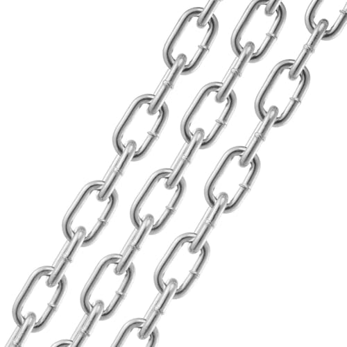 VEVOR Stahlkette Kohlenstoffstahl, 7,3mm x 1,8m, 898kg Traglast, verzinkte Gliederkette mit zwei Schnellverbindern, Stahlkette für Hundekette, Hebe-Lastlager Kette zum Schleppen Aufhängen Camping VEVOR Stahlkette Kohlenstoffstahl, 7,3mm x 1,8m, 898kg Traglast, verzinkte Gliederkette mit zwei Schnellverbindern, Stahlkette für Hundekette, Hebe-Lastlager Kette zum Schleppen Aufhängen Camping von VEVOR