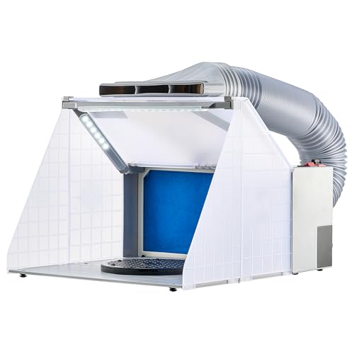 VEVOR Airbrush Spritzkabine, Airbrush-Farbspritzkabinen-Set 4 m³/min, mit LED-Leuchten, Abluftventilator und Abluft-Verlängerungsschlauch, zum Bemalen von Modellen, Kunst, Handwerk, Modellkuchen VEVOR Airbrush Spritzkabine, Airbrush-Farbspritzkabinen-Set 4 m³/min, mit LED-Leuchten, Abluftventilator und Abluft-Verlängerungsschlauch, zum Bemalen von Modellen, Kunst, Handwerk, Modellkuchen von VEVOR