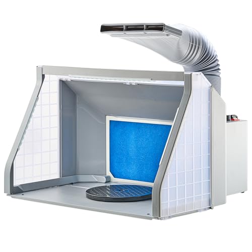 VEVOR Airbrush Spritzkabine, Airbrush-Farbspritzkabinen-Set mit Doppelventilator, 9 m³/min, LED-Leuchten & Abluft-Verlängerungsschlauch, zum Bemalen von Modellen, Kunst, Handwerk, Modellkuchen VEVOR Airbrush Spritzkabine, Airbrush-Farbspritzkabinen-Set mit Doppelventilator, 9 m³/min, LED-Leuchten & Abluft-Verlängerungsschlauch, zum Bemalen von Modellen, Kunst, Handwerk, Modellkuchen von VEVOR