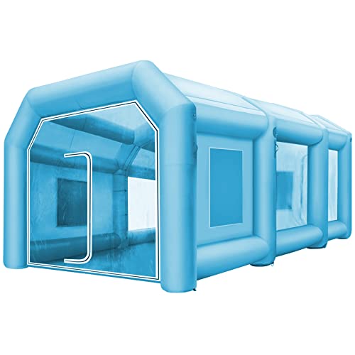 VEVOR Aufblasbares Zelt aufblasbares Spritzkabinenzelt individuelles Zelt 8 x 4 x 3 m, aufblasbares Lackierkabinenzelt, Autolackierkabine, riesige Arbeitsstation, 210D Oxford-Gewebe mit 2 Gebläsen von VEVOR