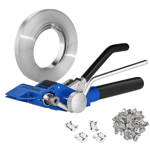 VEVOR Banding-Umreifungsset mit Umreifungsspanner, 30 m Länge 304-Edelstahlband, 100 Metalldichtungen, Palettenverpackungs-Umreifungsband-Banding-Set, Banding-Verpackungsband zum Verpacken VEVOR Banding-Umreifungsset mit Umreifungsspanner, 30 m Länge 304-Edelstahlband, 100 Metalldichtungen, Palettenverpackungs-Umreifungsband-Banding-Set, Banding-Verpackungsband zum Verpacken von VEVOR