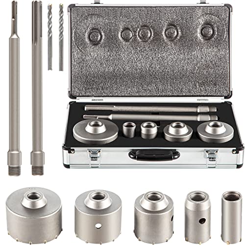 VEVOR Beton Bohrkronen Set Lochsäge 11 Stück mit SDS Max/SDS Plus & 2 Zentrierbohrer, Steckdosenbohrer Dosensenker Kronenbohrer für Mauerwerk 30-100 mm Ziegel Beton Zement Stein Wandmaterial VEVOR Beton Bohrkronen Set Lochsäge 11 Stück mit SDS Max/SDS Plus & 2 Zentrierbohrer, Steckdosenbohrer Dosensenker Kronenbohrer für Mauerwerk 30-100 mm Ziegel Beton Zement Stein Wandmaterial von VEVOR