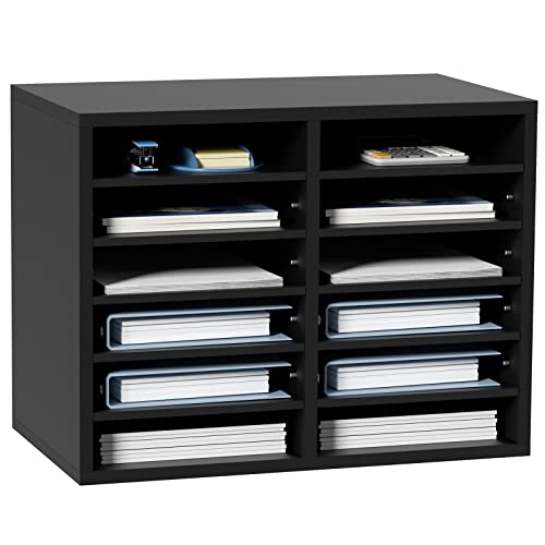 VEVOR Briefablage Schreibtisch Organizer 520 x 305 x 410 mm, 2,3–5,6 cm Einstellbar A4 Stapelbar Quer, Papierablage, Aufbewahrung Schreibtisch Ablagesystem Organisation, Ablage (Schwarz, 2 x 6 Fächer) VEVOR Briefablage Schreibtisch Organizer 520 x 305 x 410 mm, 2,3–5,6 cm Einstellbar A4 Stapelbar Quer, Papierablage, Aufbewahrung Schreibtisch Ablagesystem Organisation, Ablage (Schwarz, 2 x 6 Fächer) von VEVOR