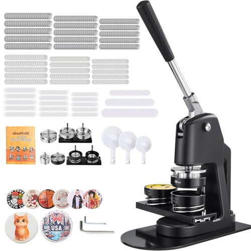 VEVOR Buttonmaschine Knopfmachermaschine Badge Punch Press 32/58 / 75 mm, Pinmaker mit 300 Buttonteilen & Kreisschneider & Zauberbuch & verstärkter ergonomischer Griff, DIY Badge Machine schwarz VEVOR Buttonmaschine Knopfmachermaschine Badge Punch Press 32/58 / 75 mm, Pinmaker mit 300 Buttonteilen & Kreisschneider & Zauberbuch & verstärkter ergonomischer Griff, DIY Badge Machine schwarz von VEVOR