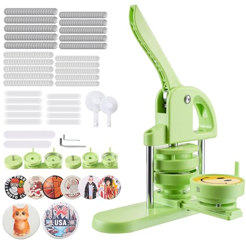 VEVOR Buttonmaschine Knopfmachermaschine Badge Punch Press 58/75 mm, Pinmaker mit200 Knopfteilen & Kreisschneider & Zauberbuch & verstärkter ergonomischer Griff, DIY Badge Press Machine Grün VEVOR Buttonmaschine Knopfmachermaschine Badge Punch Press 58/75 mm, Pinmaker mit200 Knopfteilen & Kreisschneider & Zauberbuch & verstärkter ergonomischer Griff, DIY Badge Press Machine Grün von VEVOR