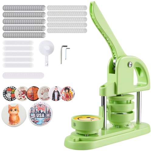 VEVOR Buttonmaschine Knopfmachermaschine Badge Punch Press 58 mm rund, Pinmaker mit 100 Knopfteilen & Kreisschneider & verstärkter ergonomischer Griff, DIY Badge Press Machine Grün VEVOR Buttonmaschine Knopfmachermaschine Badge Punch Press 58 mm rund, Pinmaker mit 100 Knopfteilen & Kreisschneider & verstärkter ergonomischer Griff, DIY Badge Press Machine Grün von VEVOR