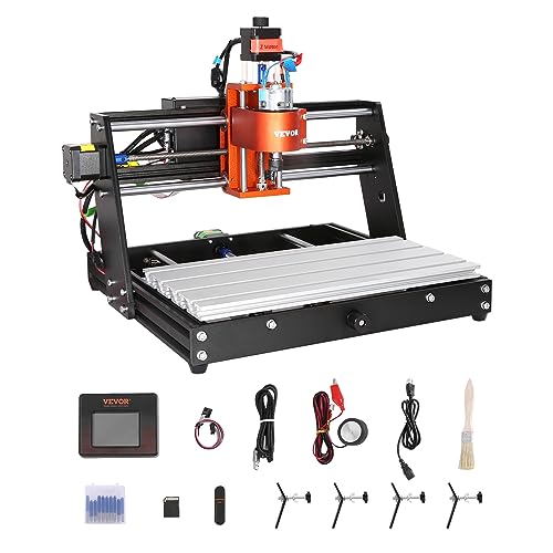 VEVOR CNC-Fräsmaschine, 120 W, Graviermaschine, 3-Achsen-GRBL-Steuerung, Holzgravur-Schnitzfräsmaschinen-Kit, 300 x 200 x 72 mm Arbeitsbereich 1200 U/min für Holz, Acryl, MDF, PVC, Kunststoffschaum VEVOR CNC-Fräsmaschine, 120 W, Graviermaschine, 3-Achsen-GRBL-Steuerung, Holzgravur-Schnitzfräsmaschinen-Kit, 300 x 200 x 72 mm Arbeitsbereich 1200 U/min für Holz, Acryl, MDF, PVC, Kunststoffschaum von VEVOR