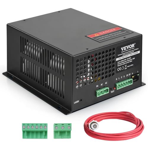 VEVOR CO2-Lasernetzteil, 60 W, Netzteil für 60-W-Laserröhre, Konstantstromschutz, Leerlaufschutz, schnelle Wärmeableitung, kompatibel mit Lasergravierern und -schneidern mehrerer Marken VEVOR CO2-Lasernetzteil, 60 W, Netzteil für 60-W-Laserröhre, Konstantstromschutz, Leerlaufschutz, schnelle Wärmeableitung, kompatibel mit Lasergravierern und -schneidern mehrerer Marken von VEVOR